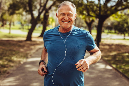 man jogging in park